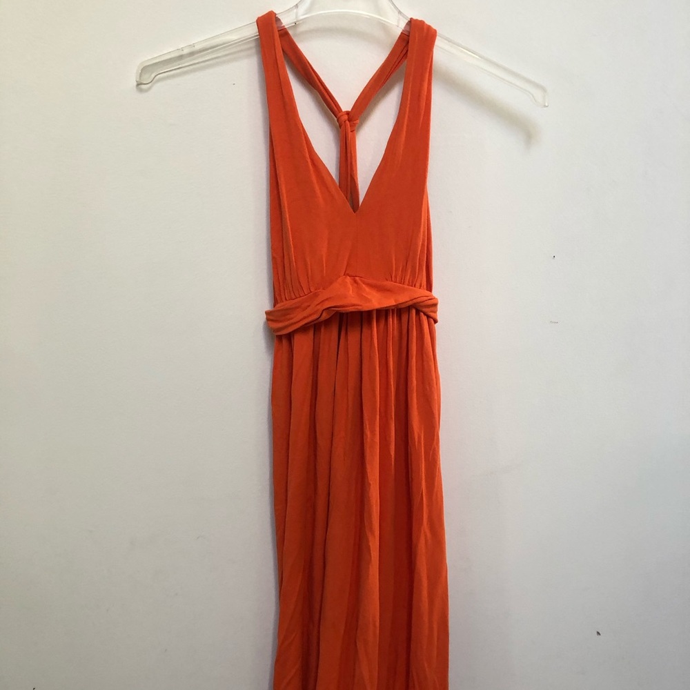 Nicole Miller orange maxi dress
